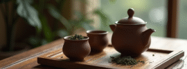 tea kettle and tea for gongfu brewing
