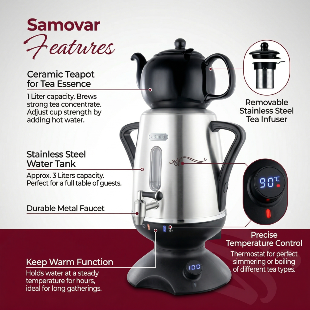 ETHNIQ electric samovar features
